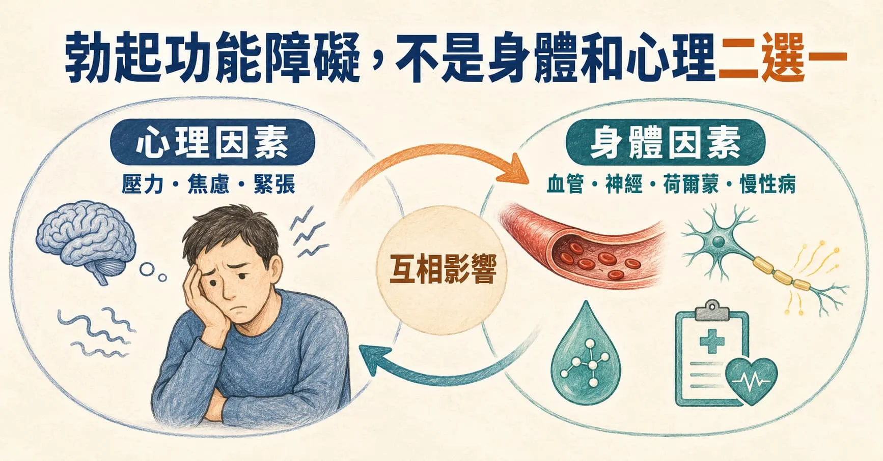 為什麼失敗過一次，下一次就更容易失敗？勃起功能障礙不只一個原因
