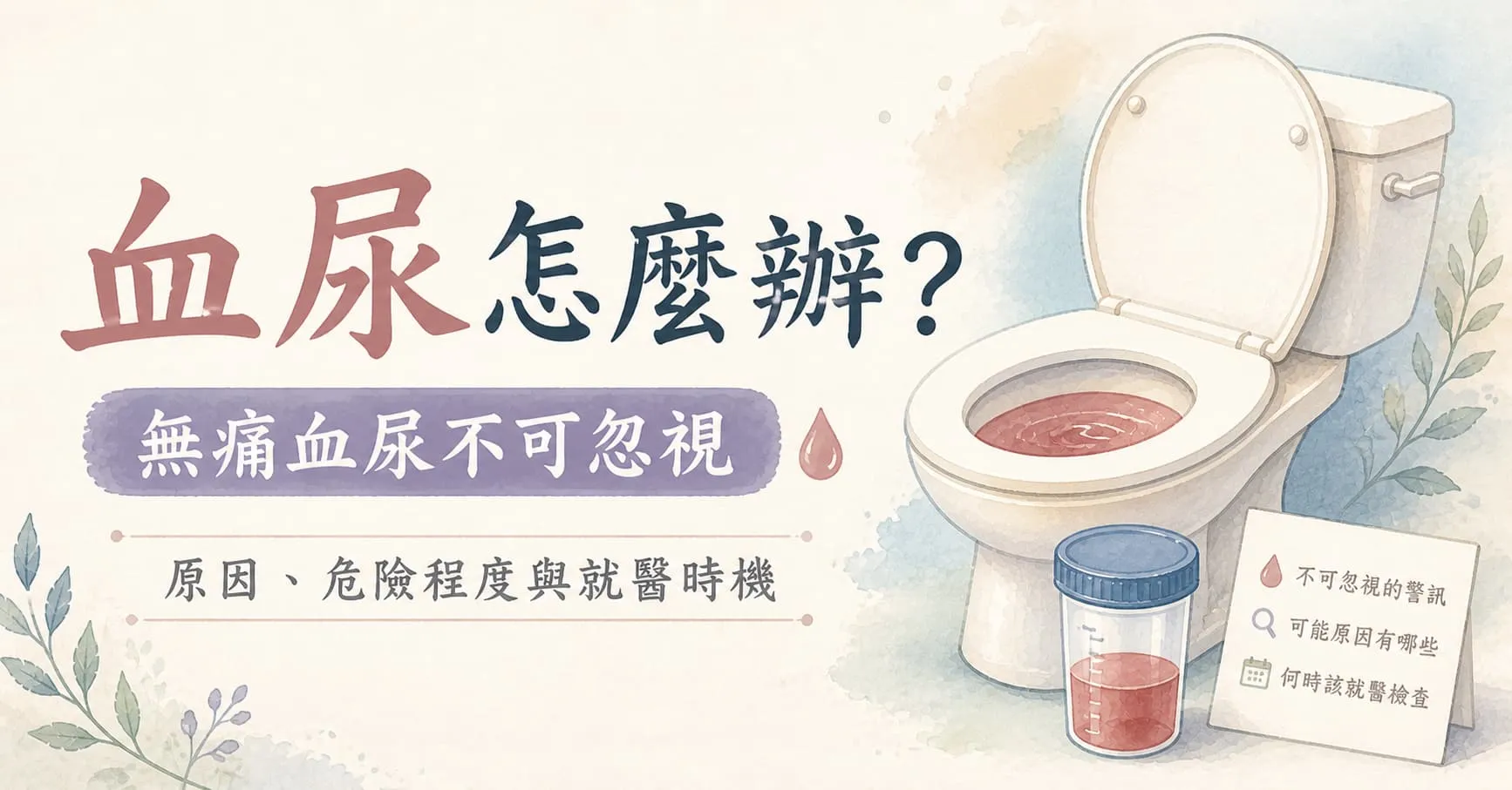 血尿怎麼辦？無痛血尿不可忽視——原因、危險程度與就醫時機
