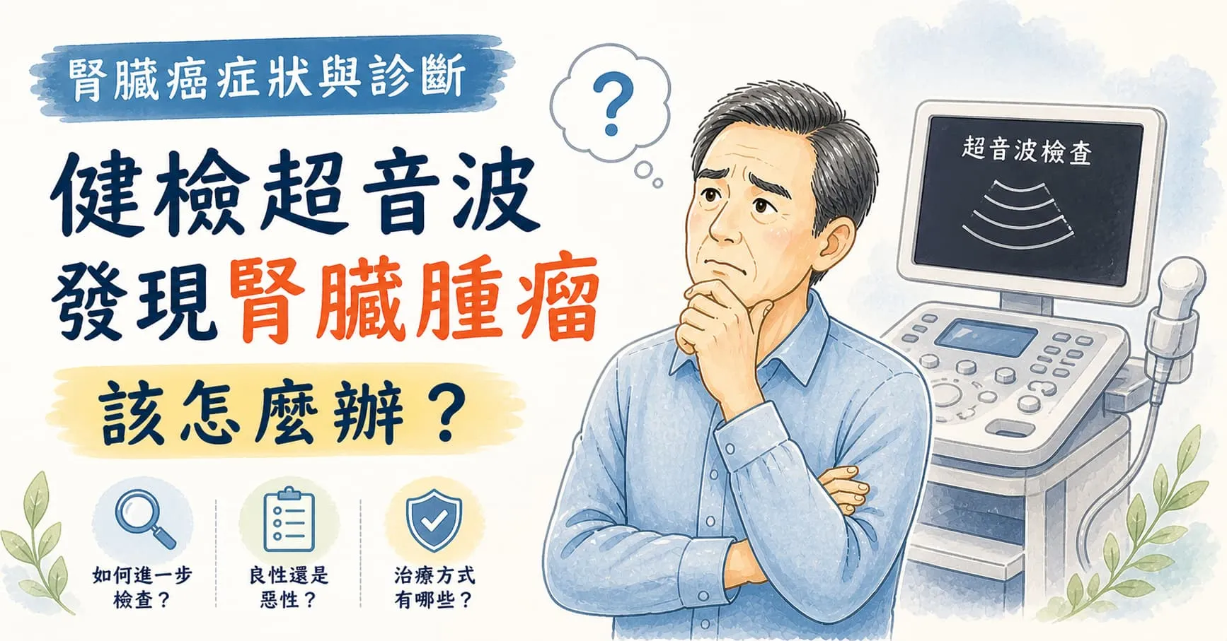 腎臟癌症狀與診斷｜健檢超音波發現腎臟腫瘤，該怎麼辦？