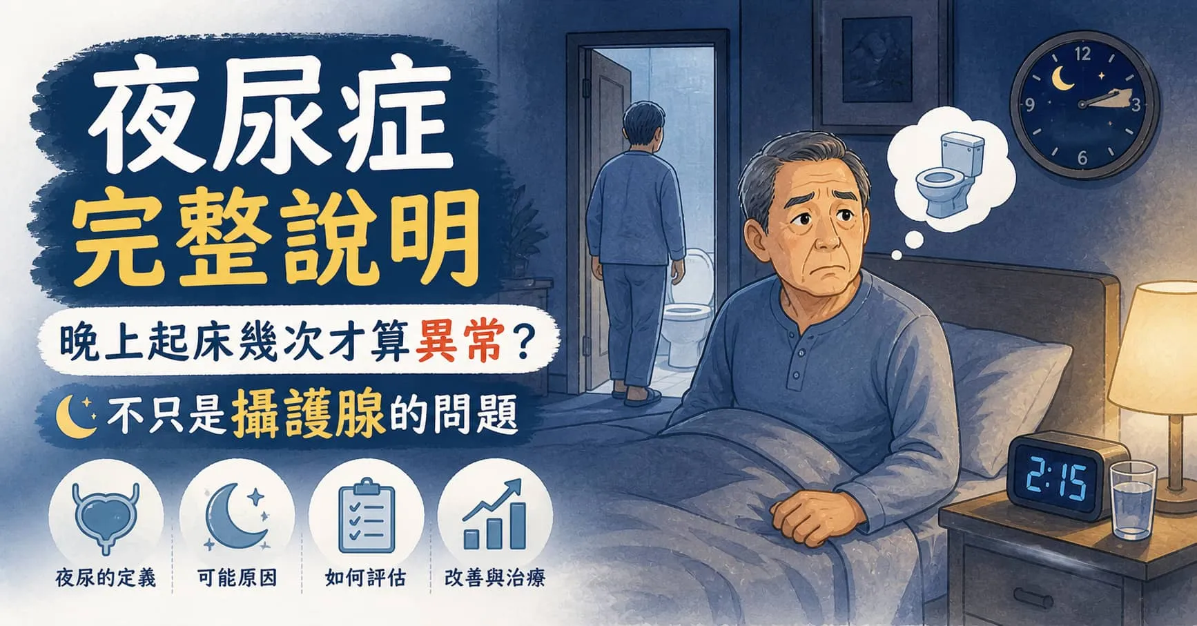 夜尿症完整說明｜晚上起床幾次才算異常？不只是攝護腺的問題