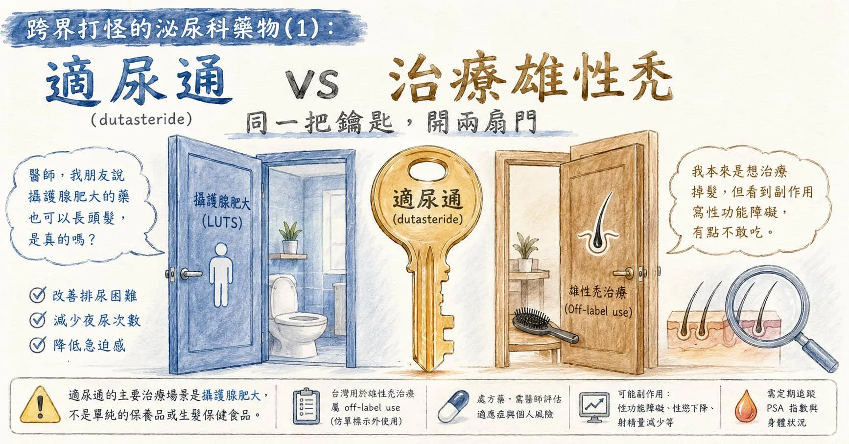 跨界打怪的泌尿科藥物(1)：適尿通 vs 治療雄性禿